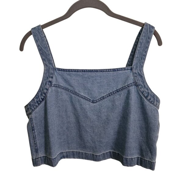 Madewell Denim Cropped Tank Brigham Wash 2022 Size S - Picture 2 of 8